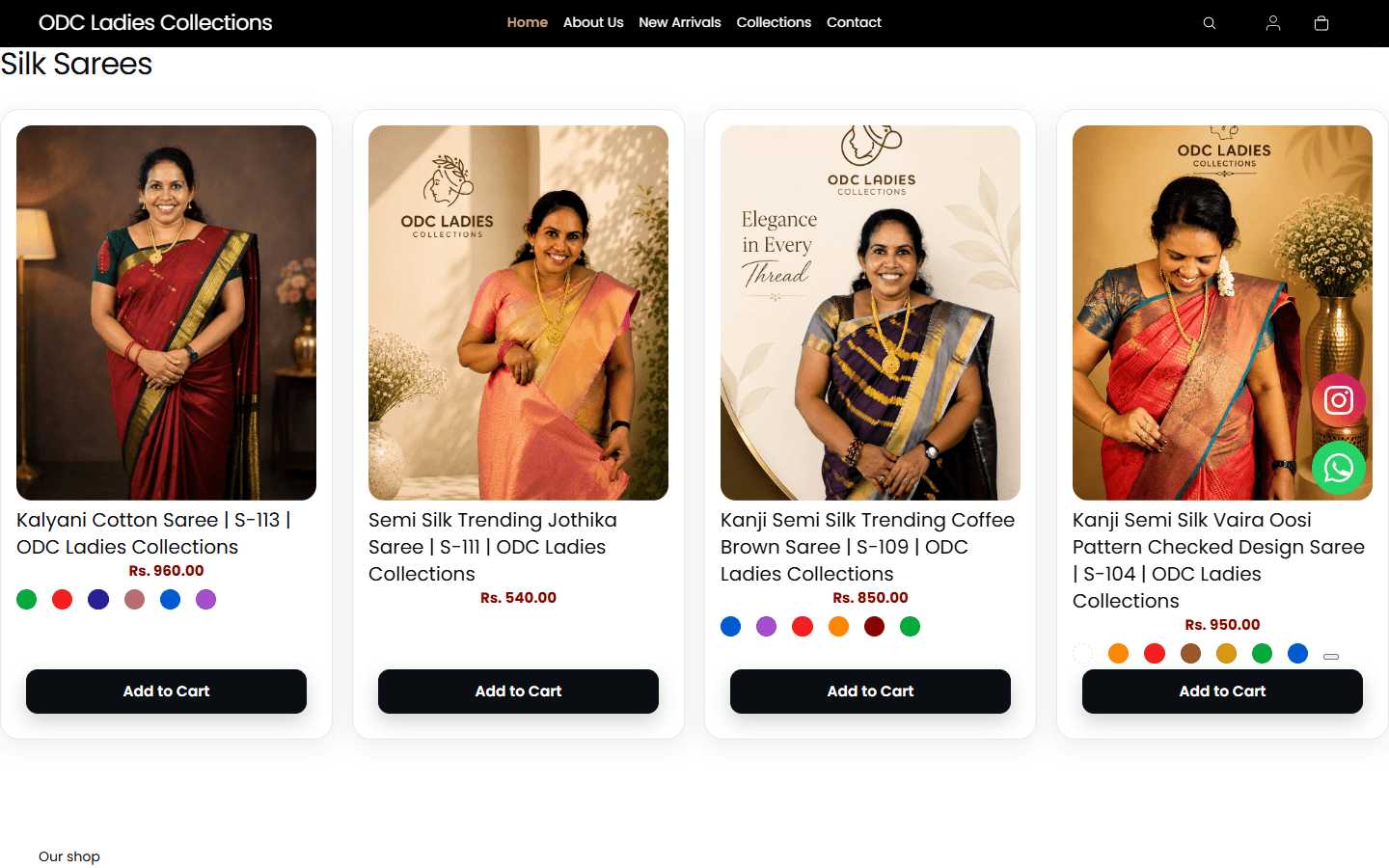Live ODC Ladies Collections silk sarees collection capture